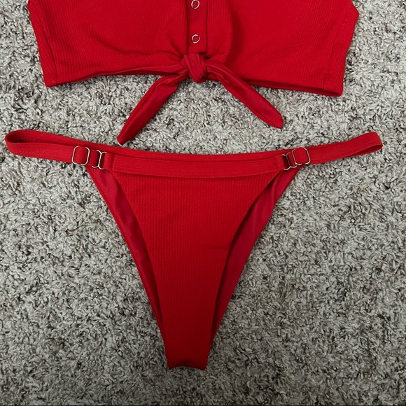 Knot Front Ribbed Bikini - Picture 4 of 7